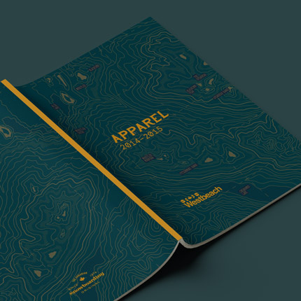 Westbeach 2014-15 Catalogue front and back cover. Topographic map of Whistler, British Columbia.